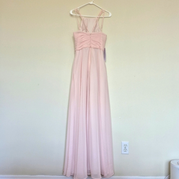 NWT Azazie “Melinda” Blushing Pink Chiffon Gown – Size A6 - Picture 8 of 8